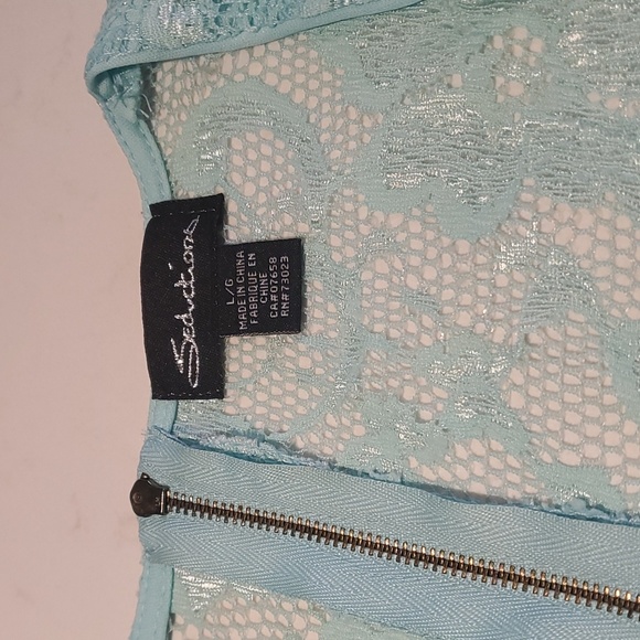 Seductions aqua mini dress - Picture 3 of 6